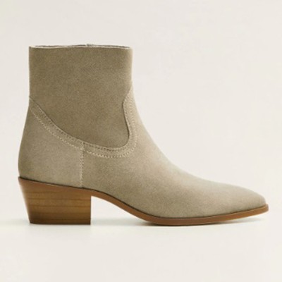 Heel Leather Ankle Boot from Mango