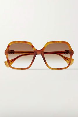 Oversized Square Frame Tortoiseshell Acetate Sunglasses from Gucci Eyewear