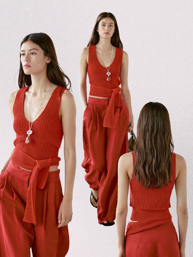 100% Cotton Top With Tie Detail