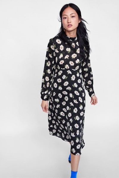 Printed Jacquard Dress from Zara