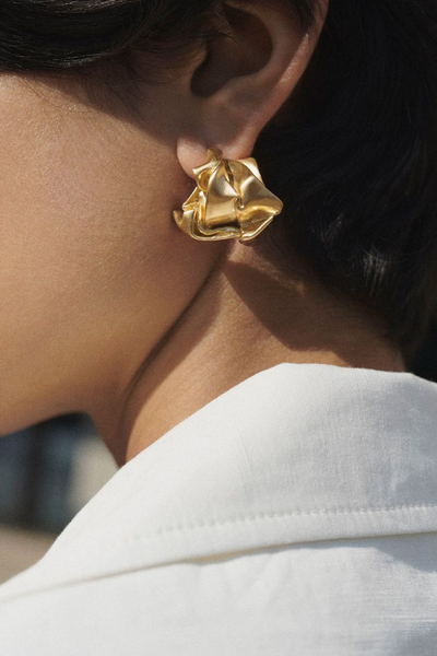 Crunched: A Tale of Abandoned Legal Strategies Gold Vermeil Earrings