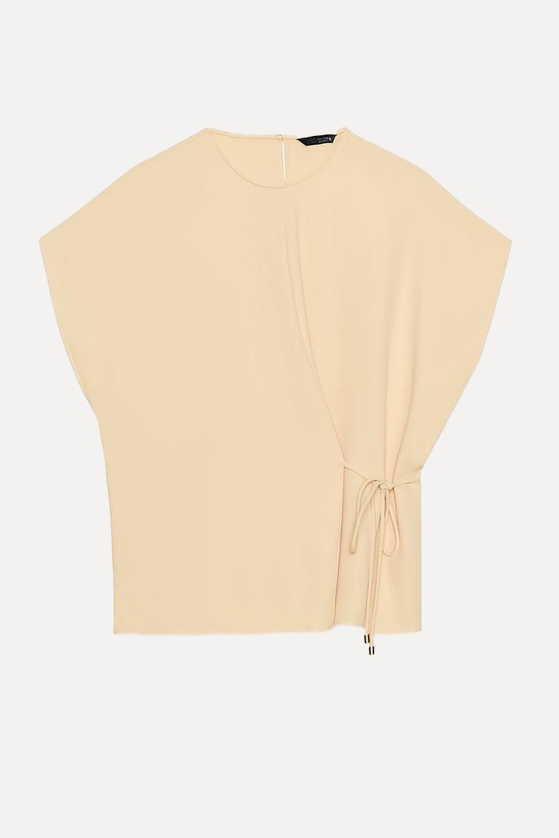 Flowing Lace-Up Top