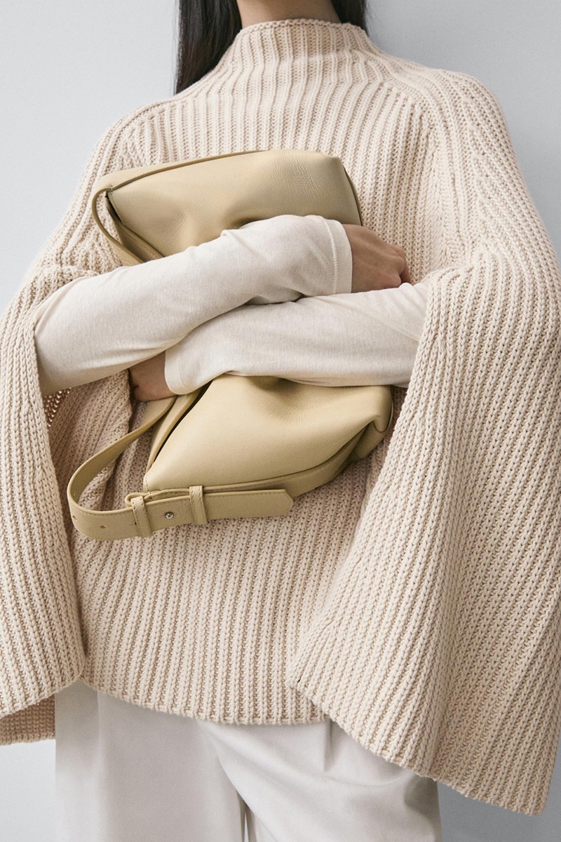 Knit Cape With Slit Details