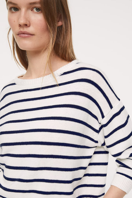 Striped Cotton And Linen Knit Jumper  from Oysho