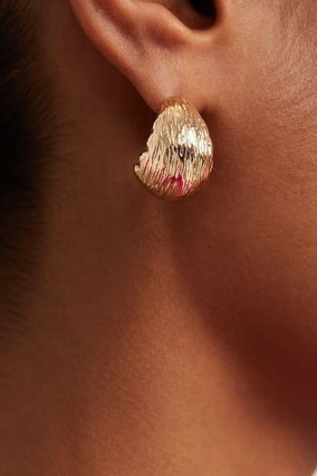 Textured Huggie Hoop Earrings