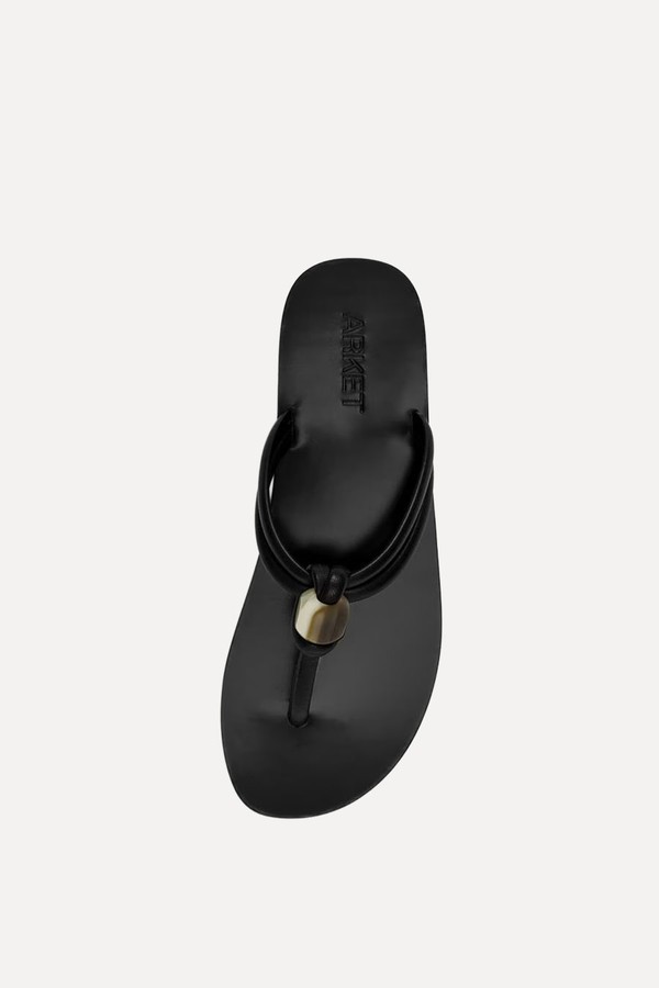 Beaded Leather Flip Flops from arket