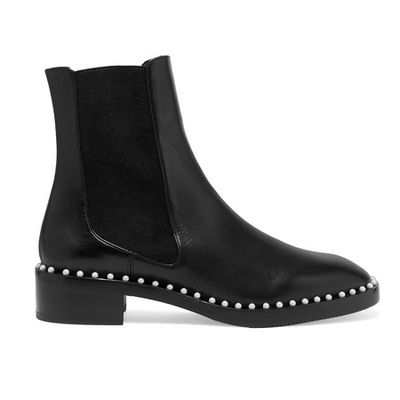 Cline Faux Pearl-Embellished Leather Chelsea Boots from Stuart Weitzman