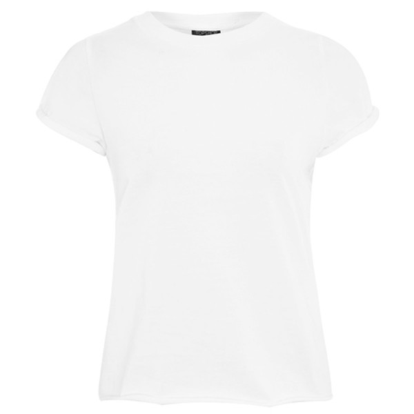 White Roll Back Sleeve T-Shirt