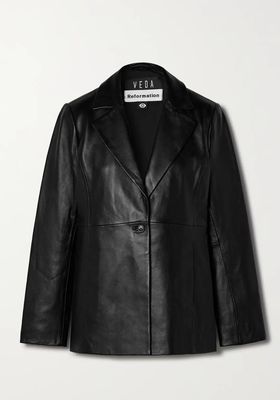 Veda Bowery Paneled Leather Blazer from Reformation