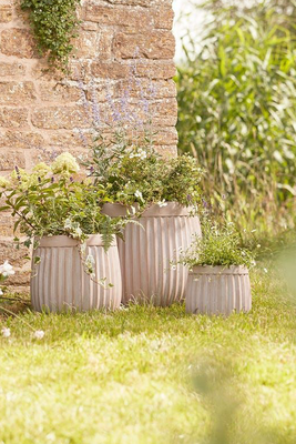 Three Handmade Fluted Planters from Cox & Cox