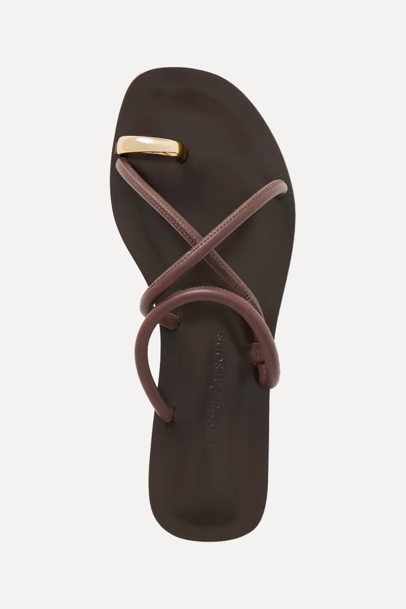 Laurie Leather & Gold-Tone Sandals from Emme Parsons