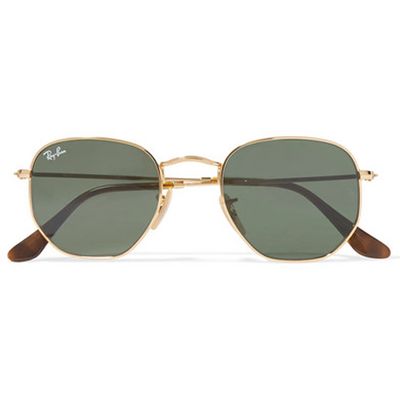 Hexagon Frame Gold Tone Sunglasses from Ray-Ban
