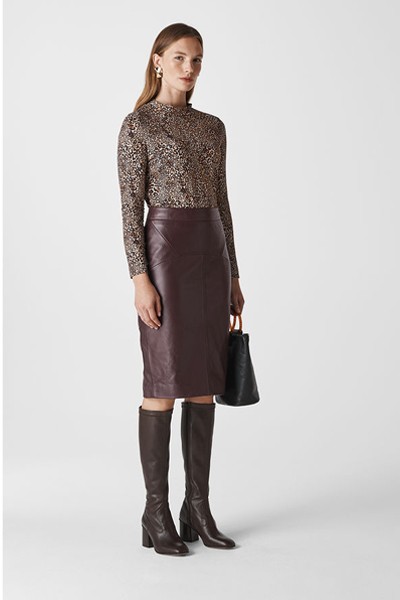 Kel Leather Pencil Skirt