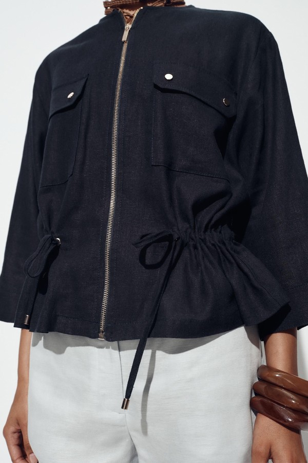 Linen Blend Safari Jacket