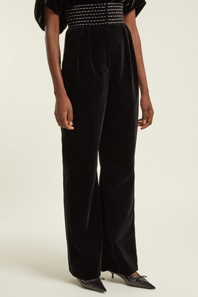 Dot Dash Crystal Embellished Velvet Trousers from Christopher Kane