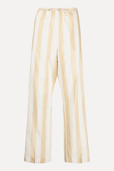 Stripe-Print Drawstring Trousers from Toteme