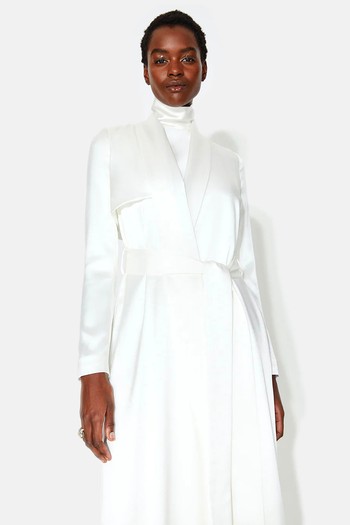 Bridal Satin Trench Coat from Galvan London