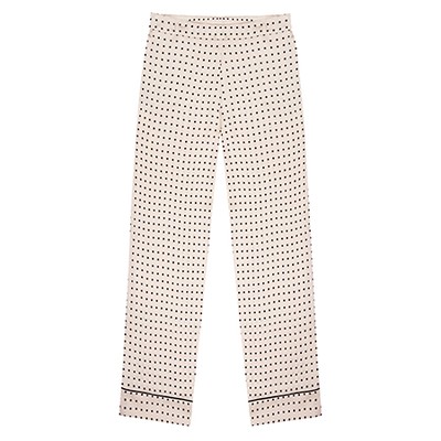 London Square-Print Silk Pyjama Trousers from Asceno