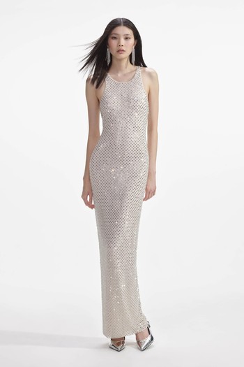 Mesh Rhinestone Maxi Dress from Self-Portrait