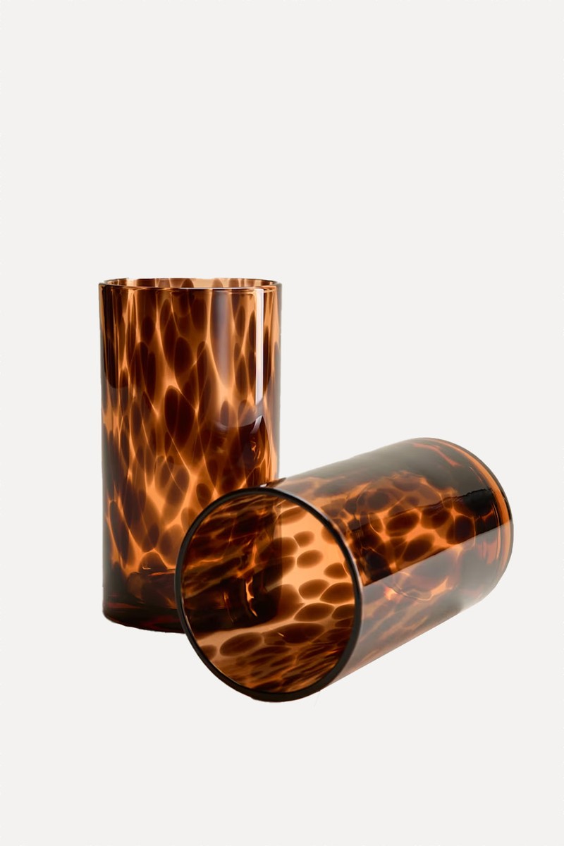 Set Of 2 Speckle Hi Ball Glasses