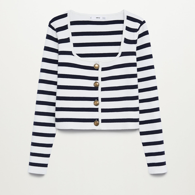 Striped Cardigan With Buttons  from Mango
