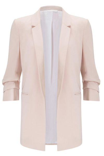 Blush Ruched Sleeve Blazer from Miss Selfridge