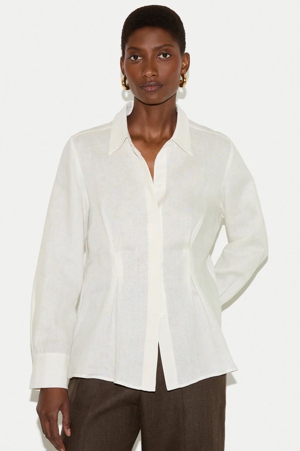 Linen Pleated Waist Shirt