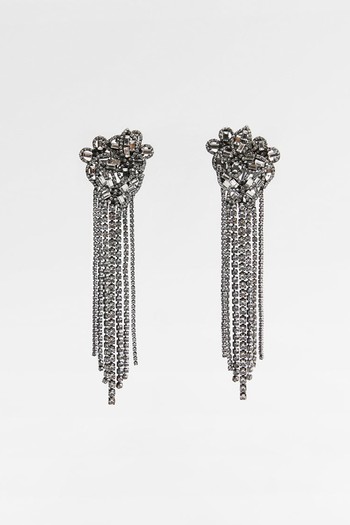 Cascading Rhinestone Earrings from Zara