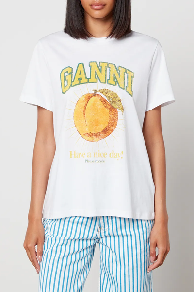 Basic Peach Organic Cotton-Jersey T-Shirt from Ganni