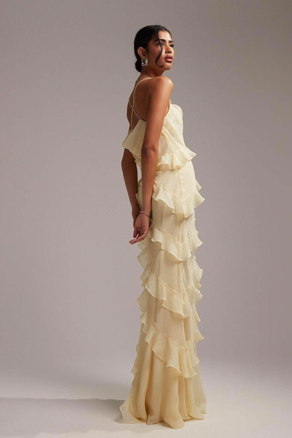Bridesmaids Ruffle Cami Bias Maxi Dress from ASOS