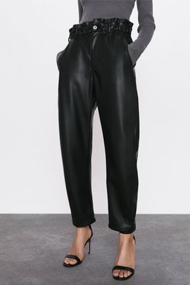 Faux Leather Baggy Trousers from Zara