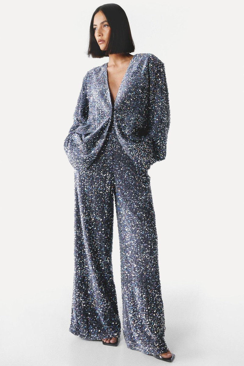 Premium Sequin Wide Leg Pants from Nasty Gal