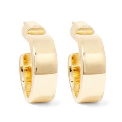 Flat Plate Huggie Gold-Plated Hoop Earrings from Jennifer Fisher