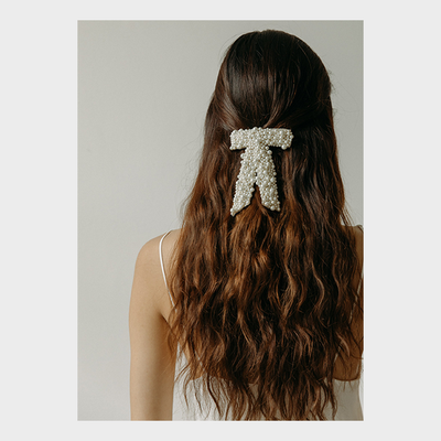 Small crystal-embellished resin and gold-tone hair clip