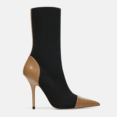 Fabric High Heel Ankle Boots from Zara