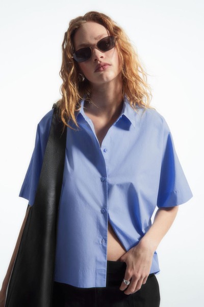 Boxy Short Sleeved Poplin Shirt from COS