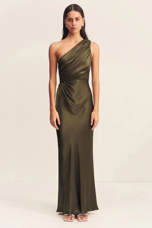 La Lune Gathered One Shoulder Maxi Dress from Shona Joy