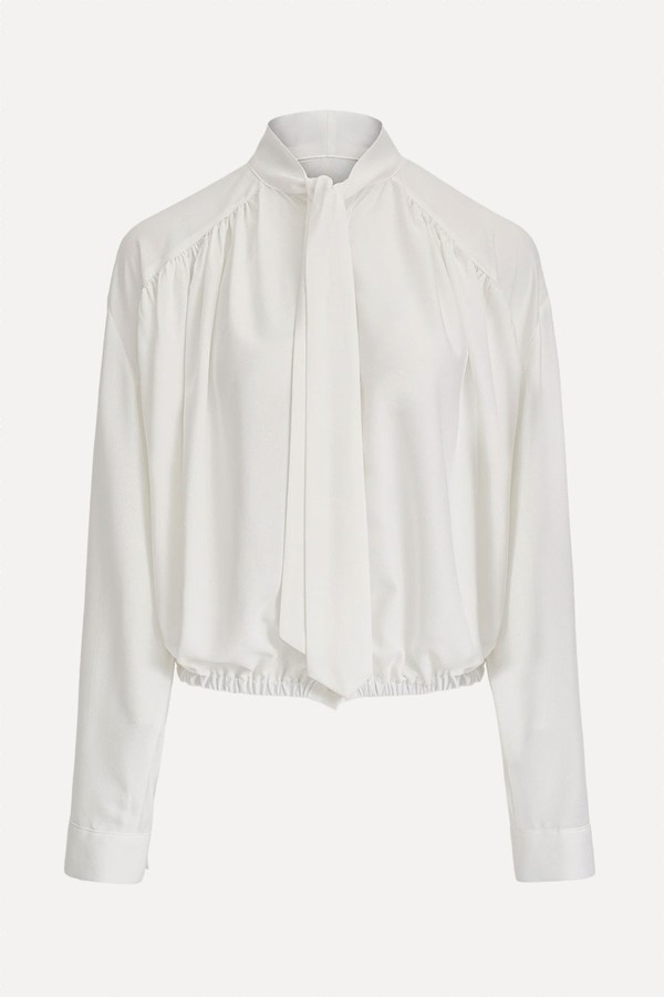 Ruched Tie-Detail Blouse from Source Unknown