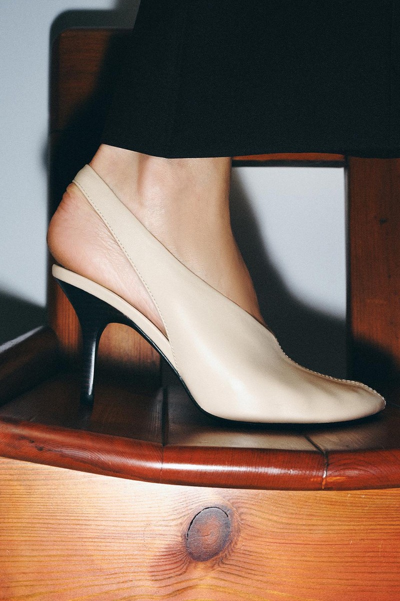 Limited Edition Leather Slingback Shoes from Zara