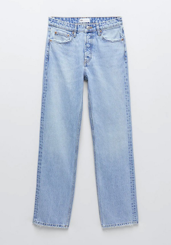 Straight Leg Mid-Rise Jeans from Zara