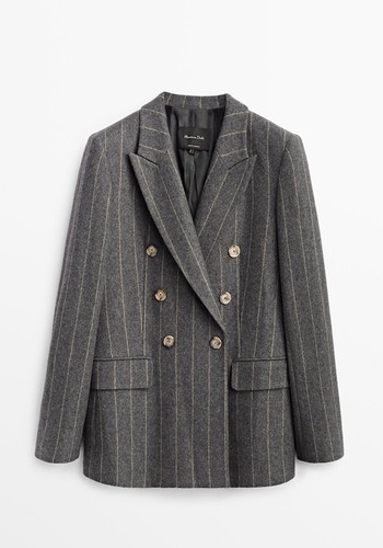 Pinstriped Wool Suit Blazer from Massimo Dutti