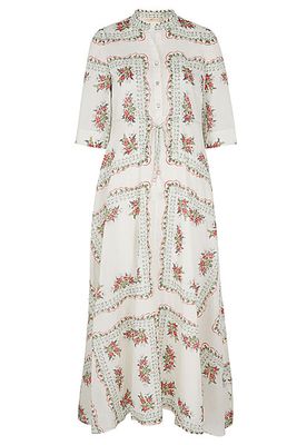 White Floral-Print Cotton Maxi Dress from Tory Burch