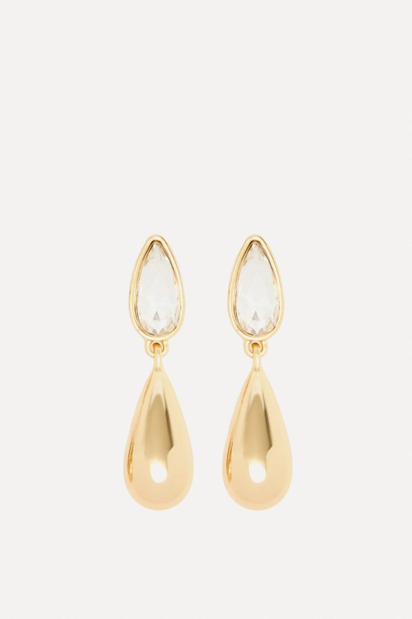 Crystal Double Teardrop Earrings from French Connection 