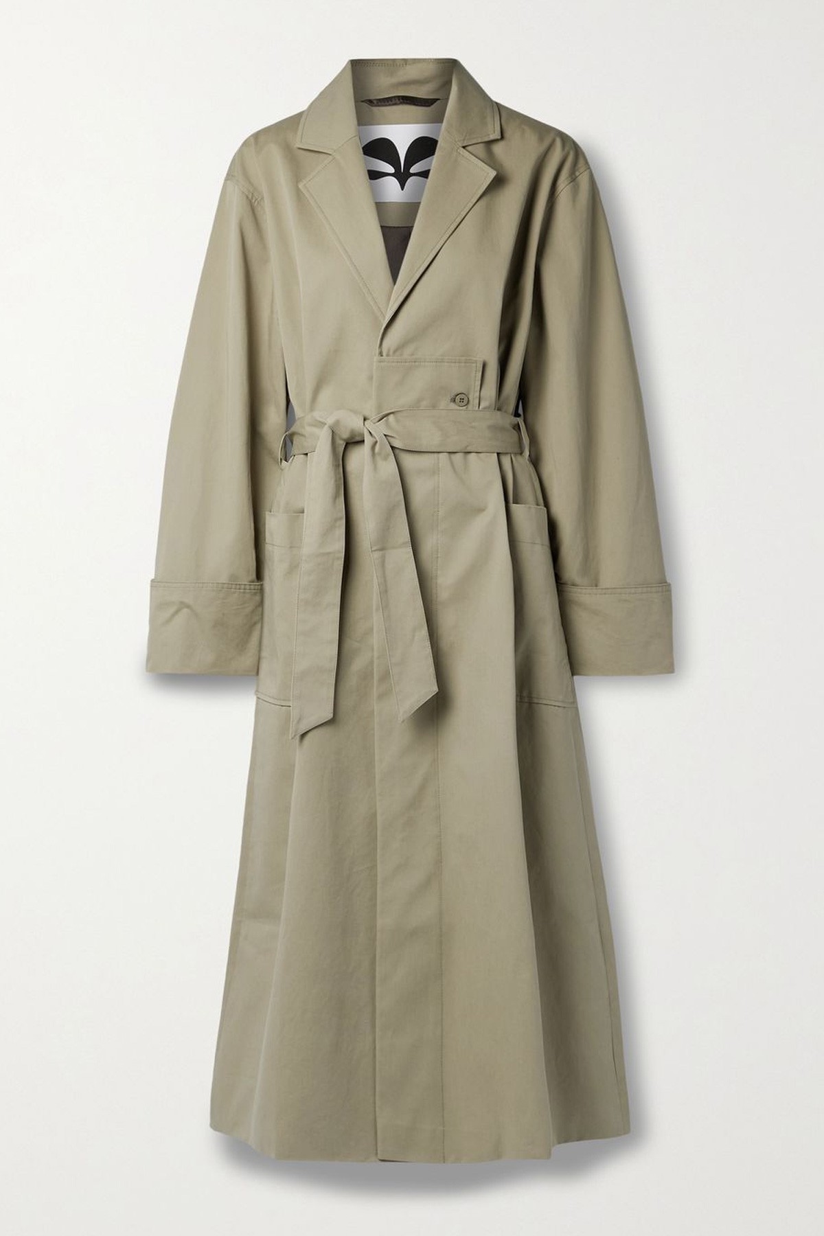 Belted Cotton-Twill Trench Coat from Caes