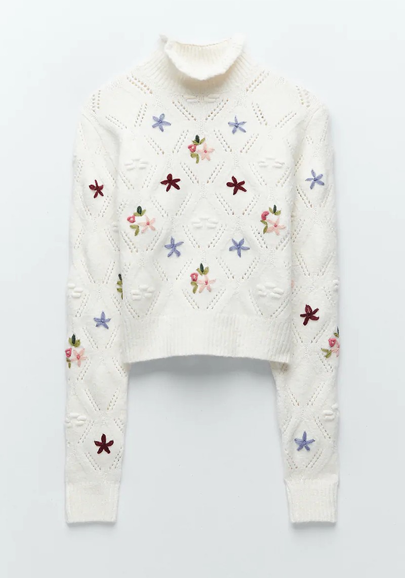 Floral Knit Sweater
