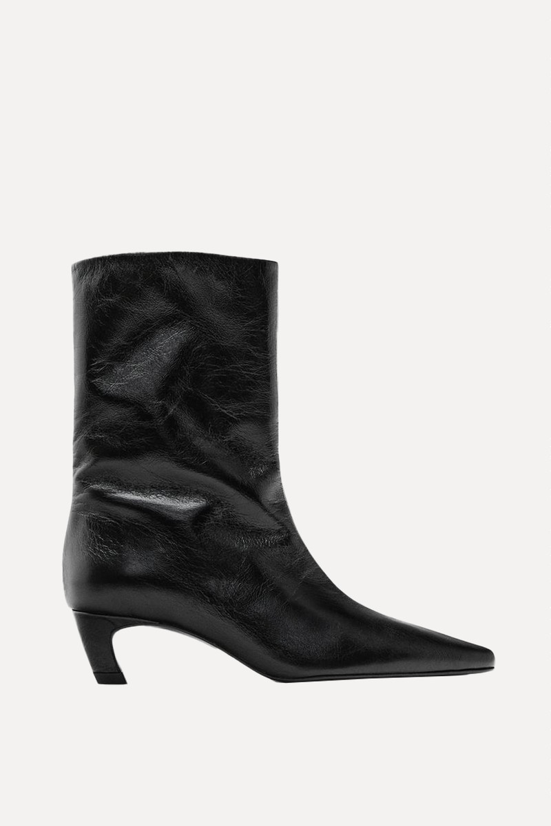 Leather High Heel Ankle Boots from Massimo Dutti
