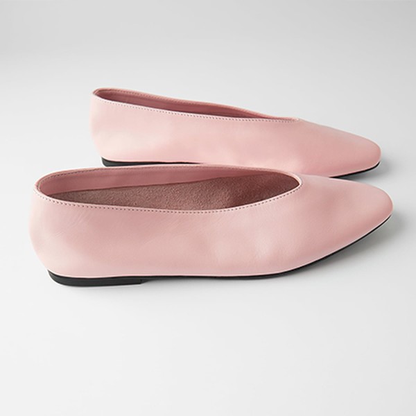 Soft Leather Ballerinas from Zara