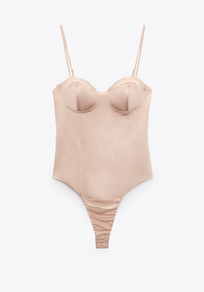 Satin Corsetry Inspired Bodysuit from Zara