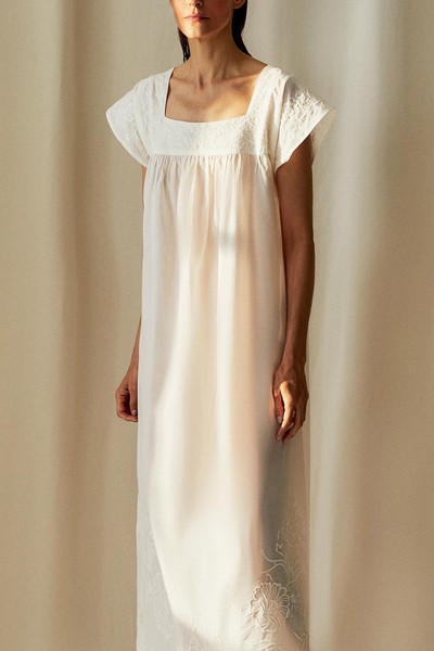 Embroidered Cotton Nightdress from Zara