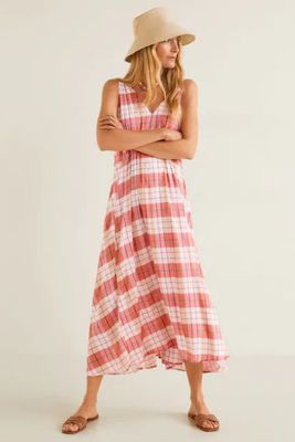 Previous/Next Checked Cotton Dress from Mango